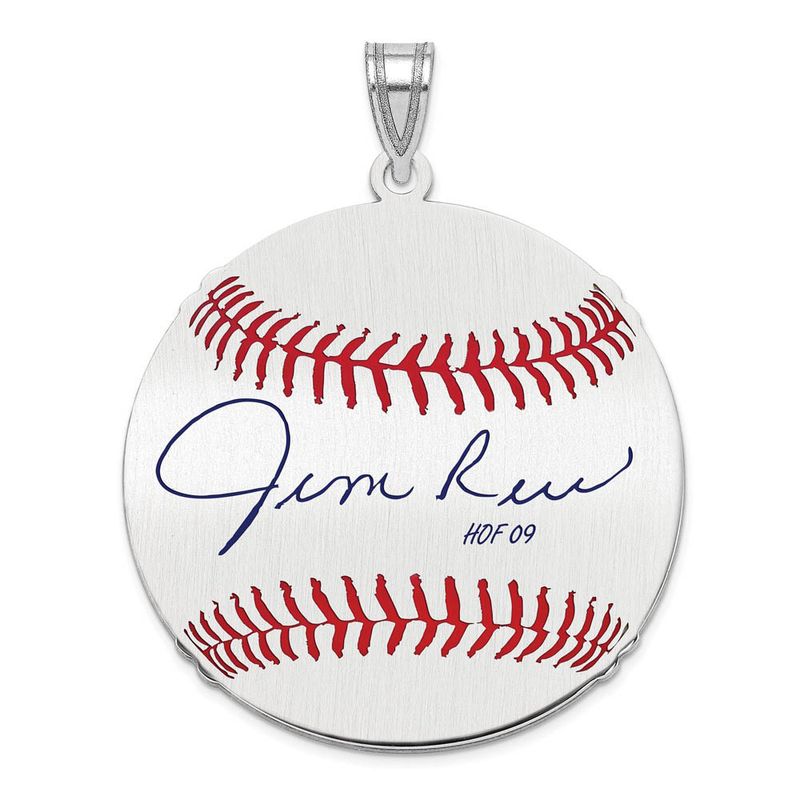 Sterling Silver Jim Rice Signature Lg Enamel Baseball Pendant